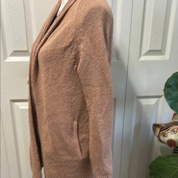 Tan Open Front Cardigan - Picture 3 of 7